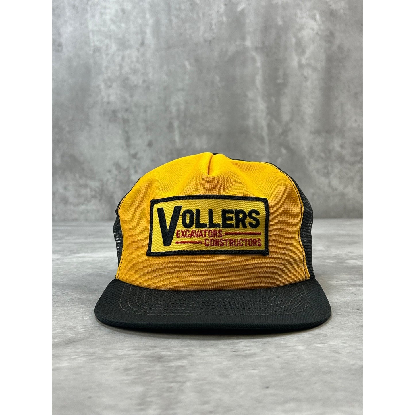 Vintage 80s/90s Vollers Excavating Embroidered Patch Trucker Snapback Hat OSFA