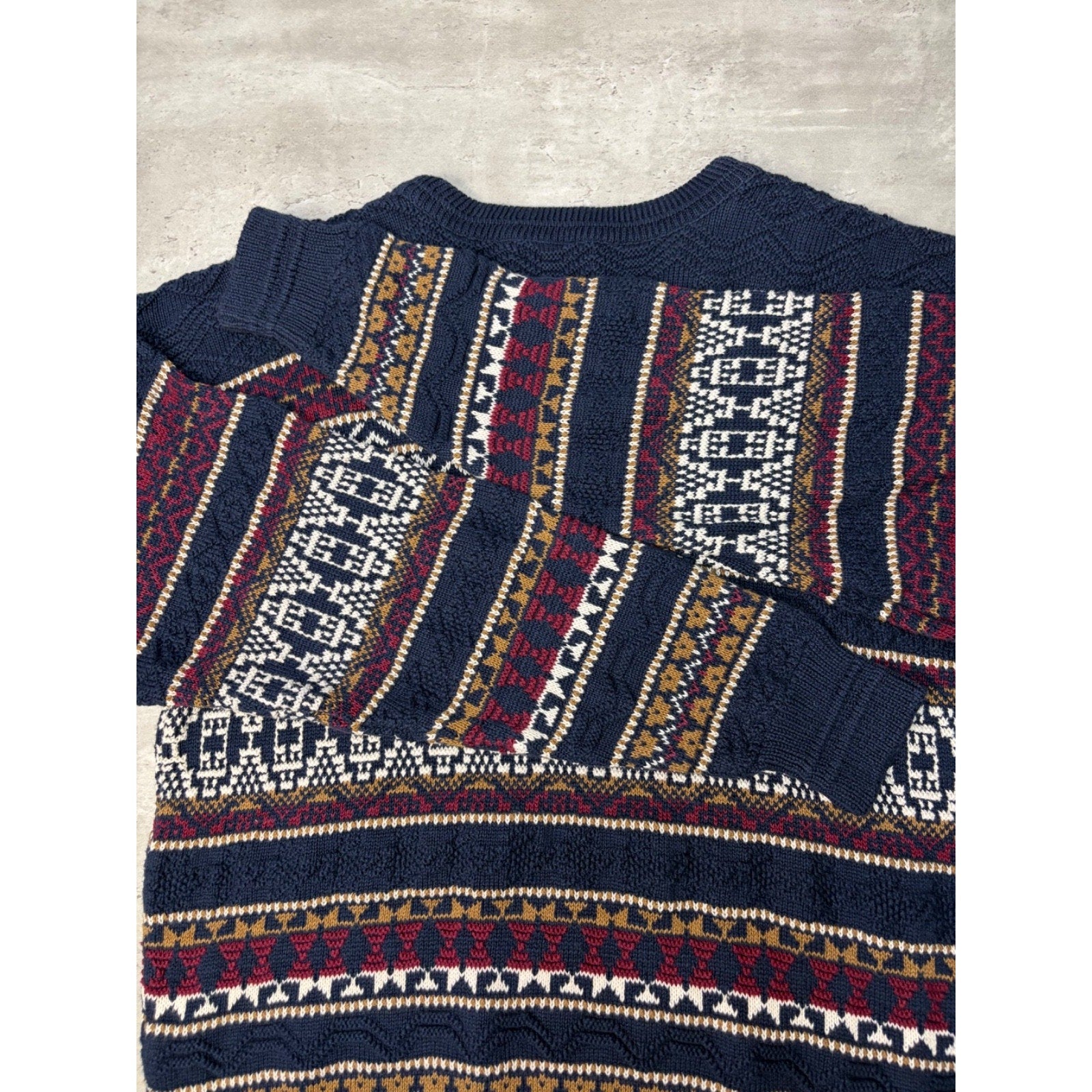 Vintage 90s Jantzen Abstract Pattern Textured Knit Sweater Size Large
