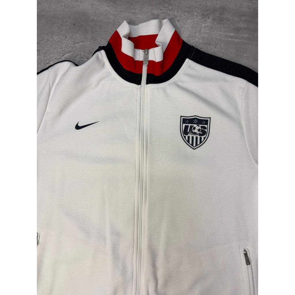 Nike Team USA Olympics Soccer White Full Zip Track Jacket Size XL