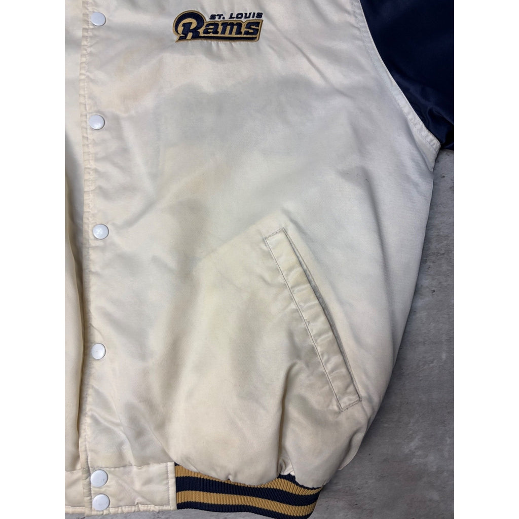 Vintage St Louis Rams NFL Reebok Football Bomber Jacket Size Large