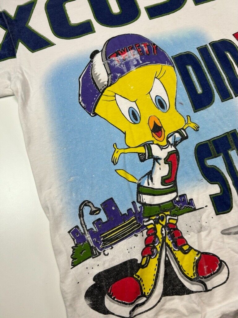 Vintage 1997 Looney Tunes Tweety Did I Stutter? Cartoon Graphic T-Shirt Sz Large