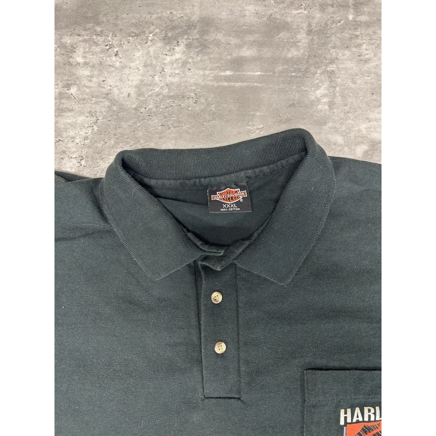 Vintage 1998 Harley Davidson Motorcycles 1/4 Button Graphic Button Up Shirt 3XL