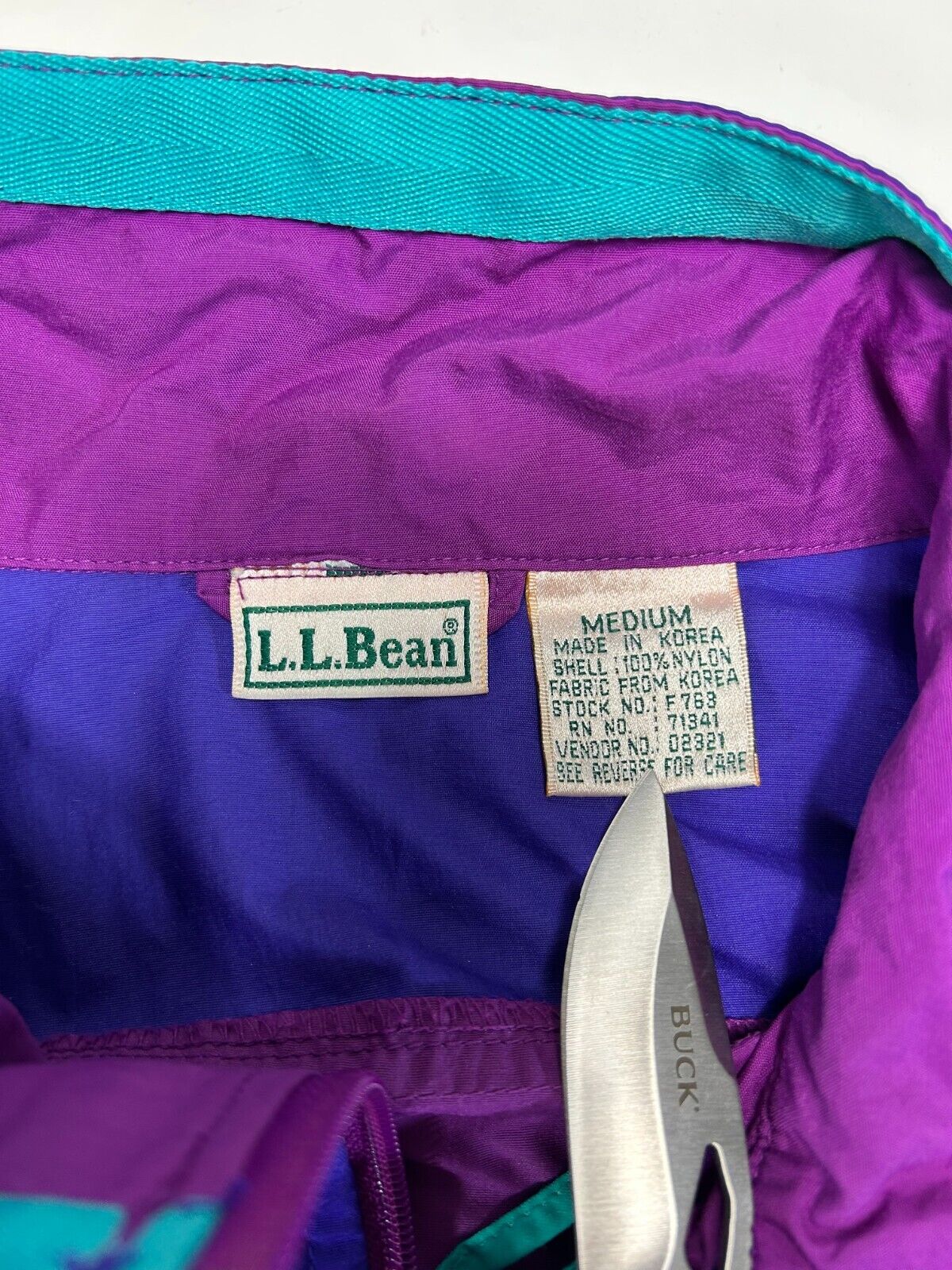 Vintage 80s/90s LL Bean Nylon 1/4 Zip Pull Over Windbreaker Jacket Size Medium