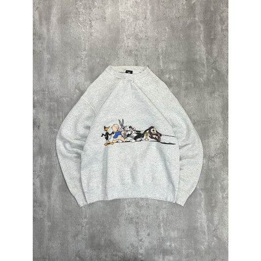 Vintage 90s Looney Tunes Cartoon Characters Tv Show Promo Sweatshirt Size Large