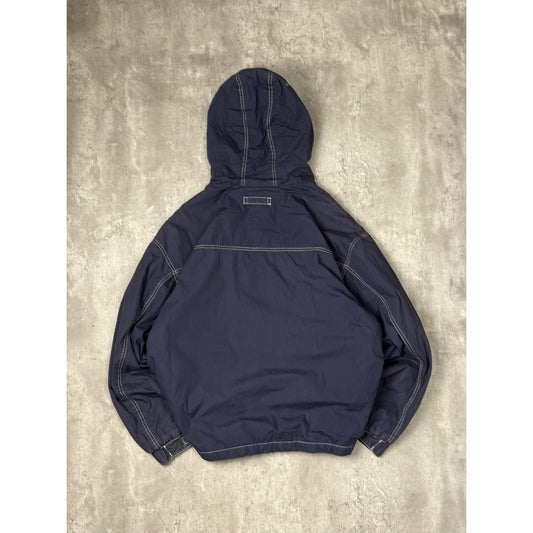 Vintage GAP Fleece Lined Hooded 1/4 Zip Contrast Stitched Jacket Size Large