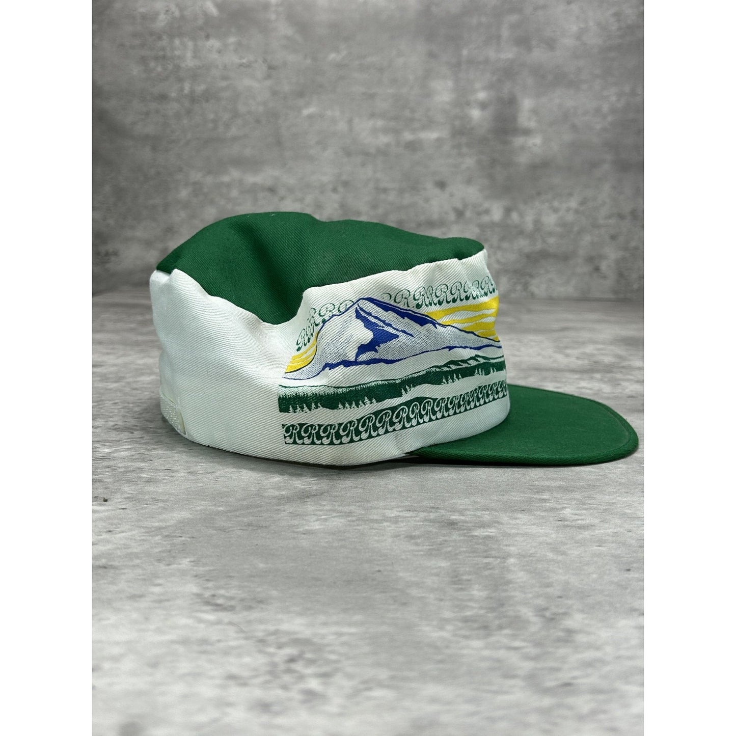 Vintage Rainer Brewing Company Beer Promo Mountain Graphic Fitted Hat OSFA