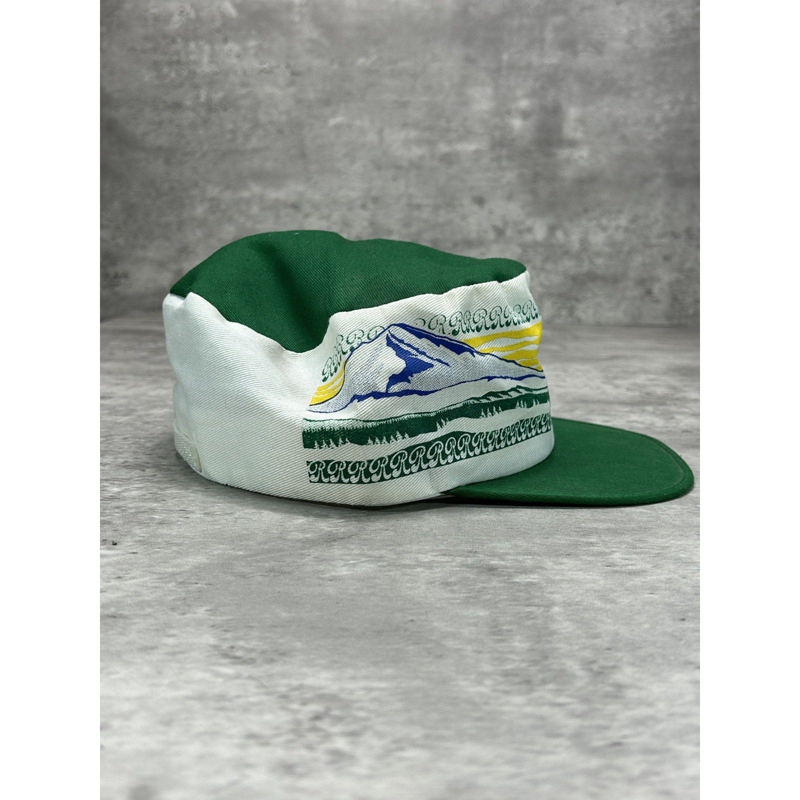 Vintage Rainer Brewing Company Beer Promo Mountain Graphic Fitted Hat OSFA