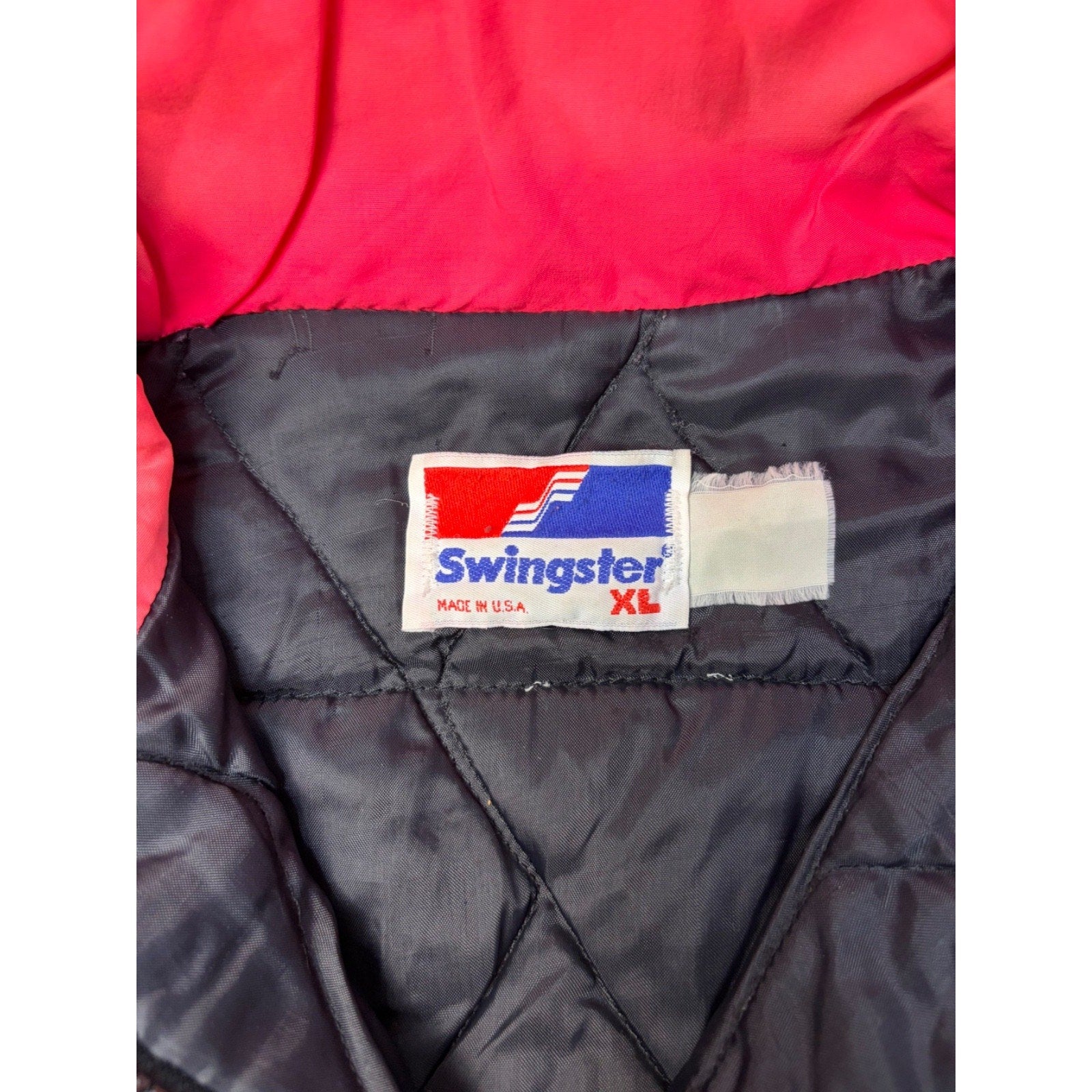 Vintage Snap On Spellout Logo Two Tone Full Zip Bomber Jacket Size XL