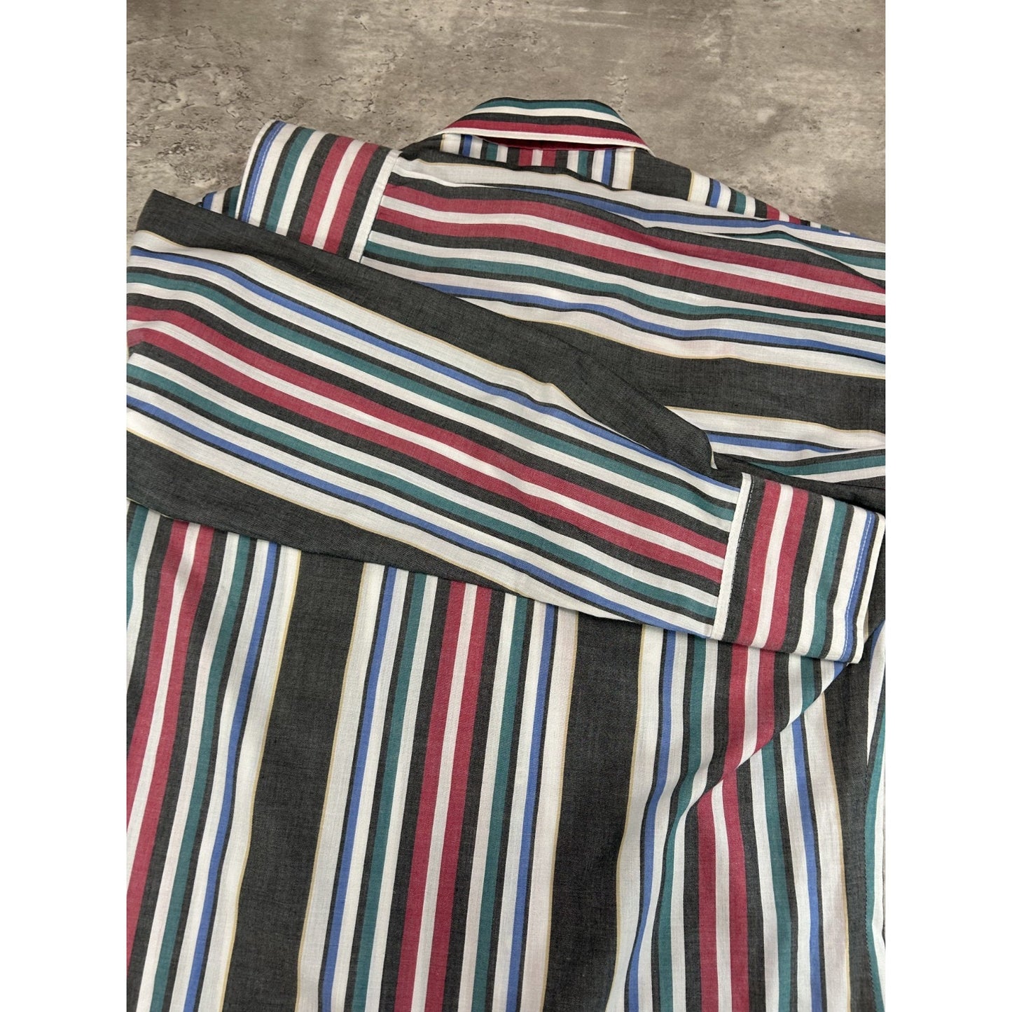Vintage 80s Wrangler Pearl Snap Striped Long Sleeve Button Up Shirt Size Large