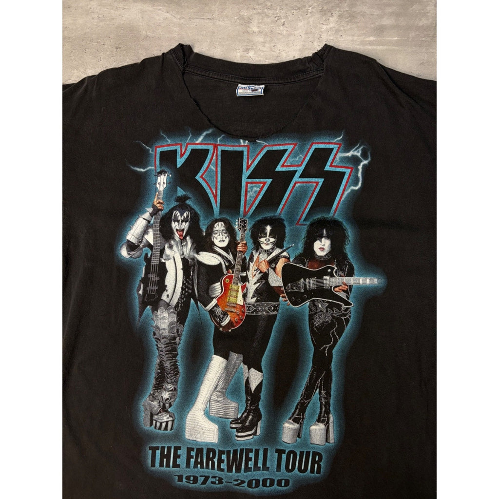 Vintage 2000 Kiss The Farewell Tour Hard Rock Music Band T-Shirt Size 2XL