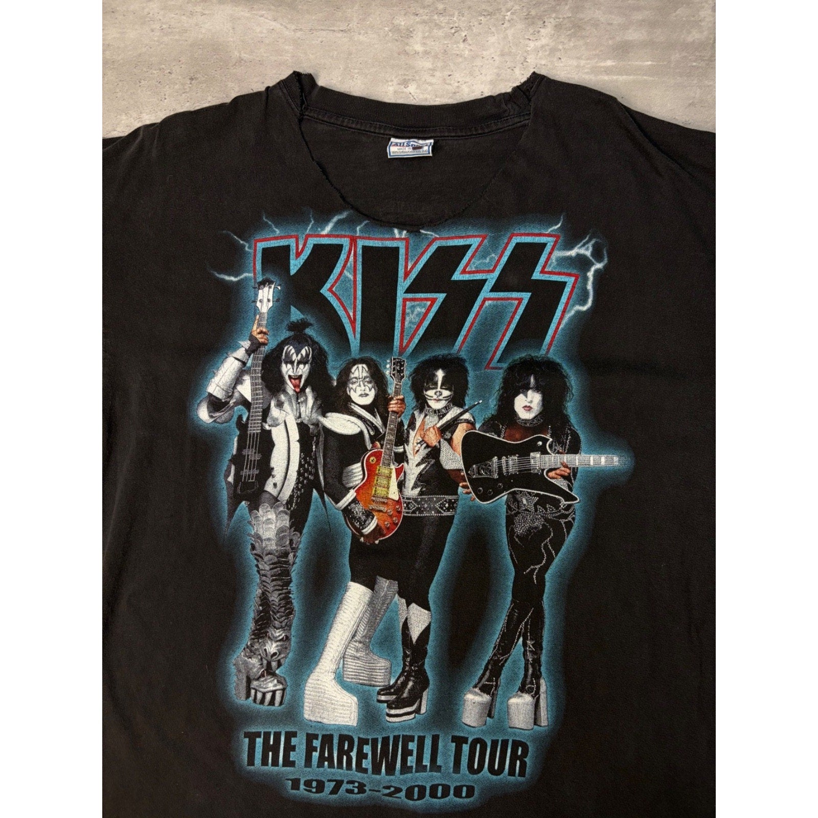 Vintage 2000 Kiss The Farewell Tour Hard Rock Music Band T-Shirt Size 2XL