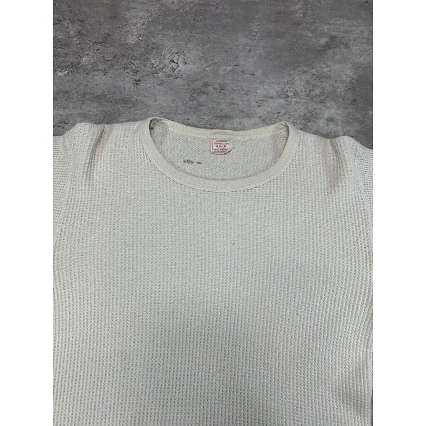 Vintage 1970s J.E. Morgan Blank Thermal Print Long Sleeve T-Shirt Size Medium