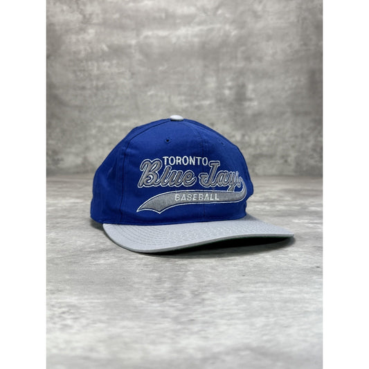 Vintage 90s Toronto Blue Jays MLB Starter Tailsweep Script Snapback Hat OSFA