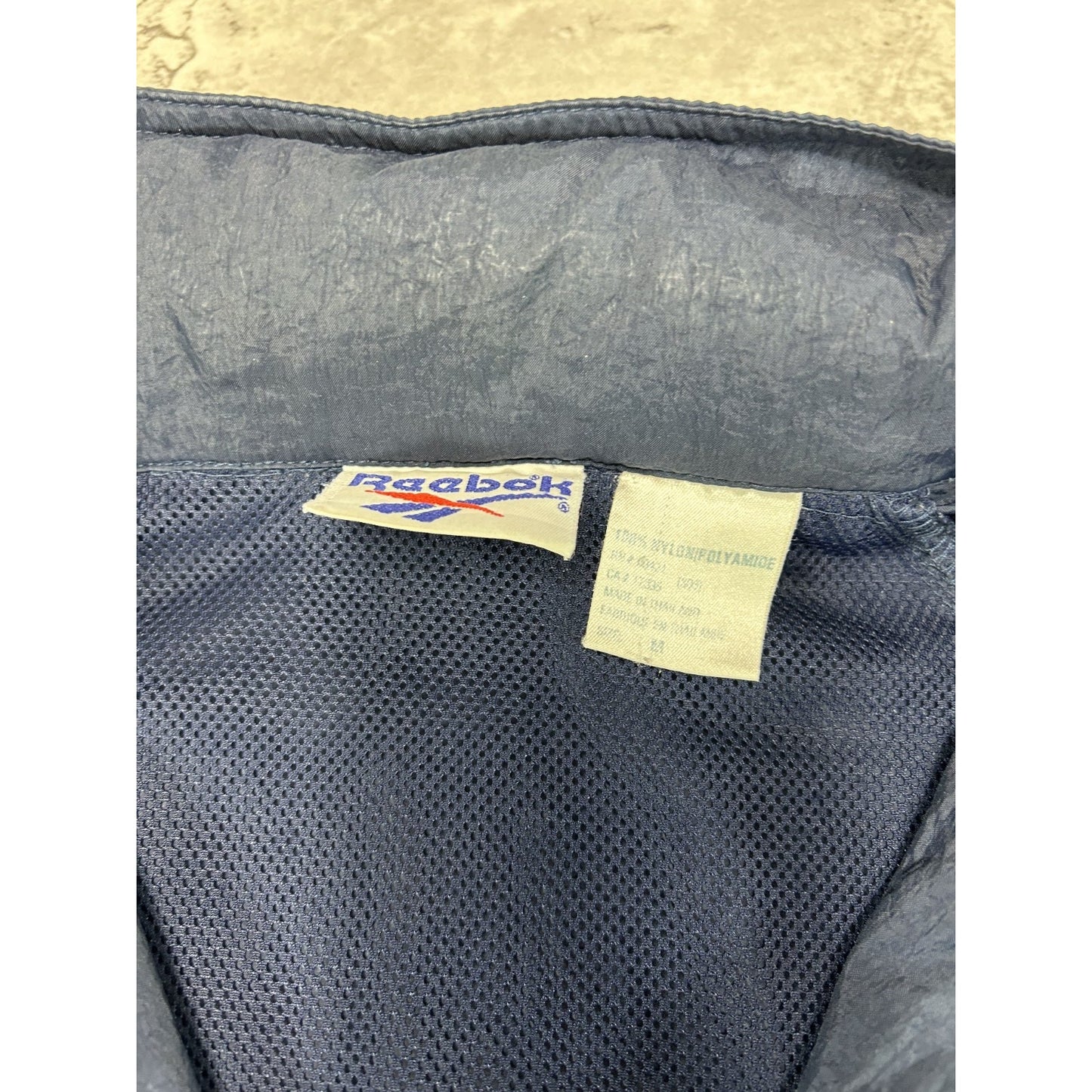 Vintage 90s Reebok Embroidered Logo Nylon Windbreaker Jacket Size Medium