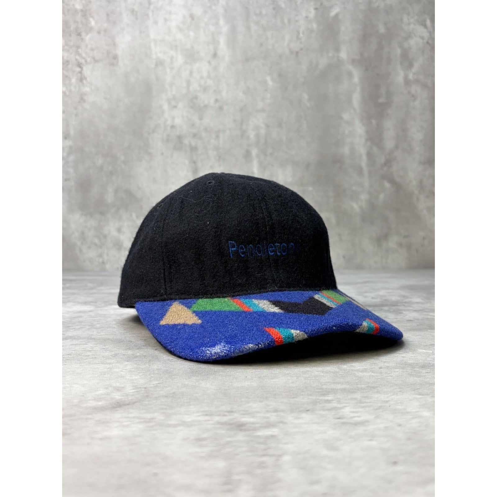 Vintage Pendleton Embroidered Spellout Aztec Brim Western Strapback Hat OSFA