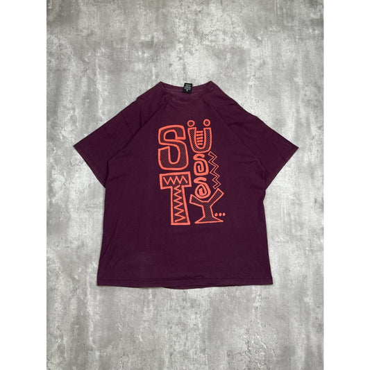 Vintage Stussy Cartoon Spellout Graphic T-Shirt Size XL