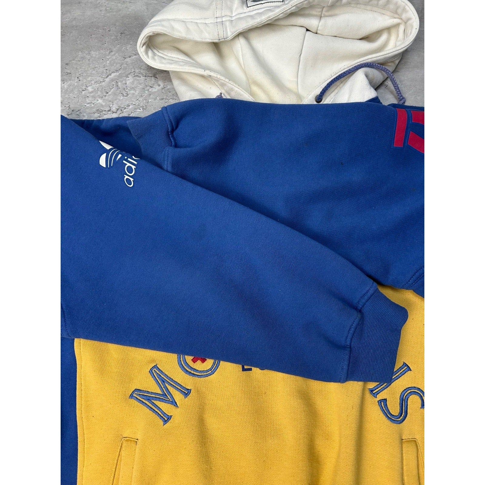 Vintage 80s/90s London Monarchs WFL Adidas 1/4 Zip Hooded Sweatshirt Size Medium