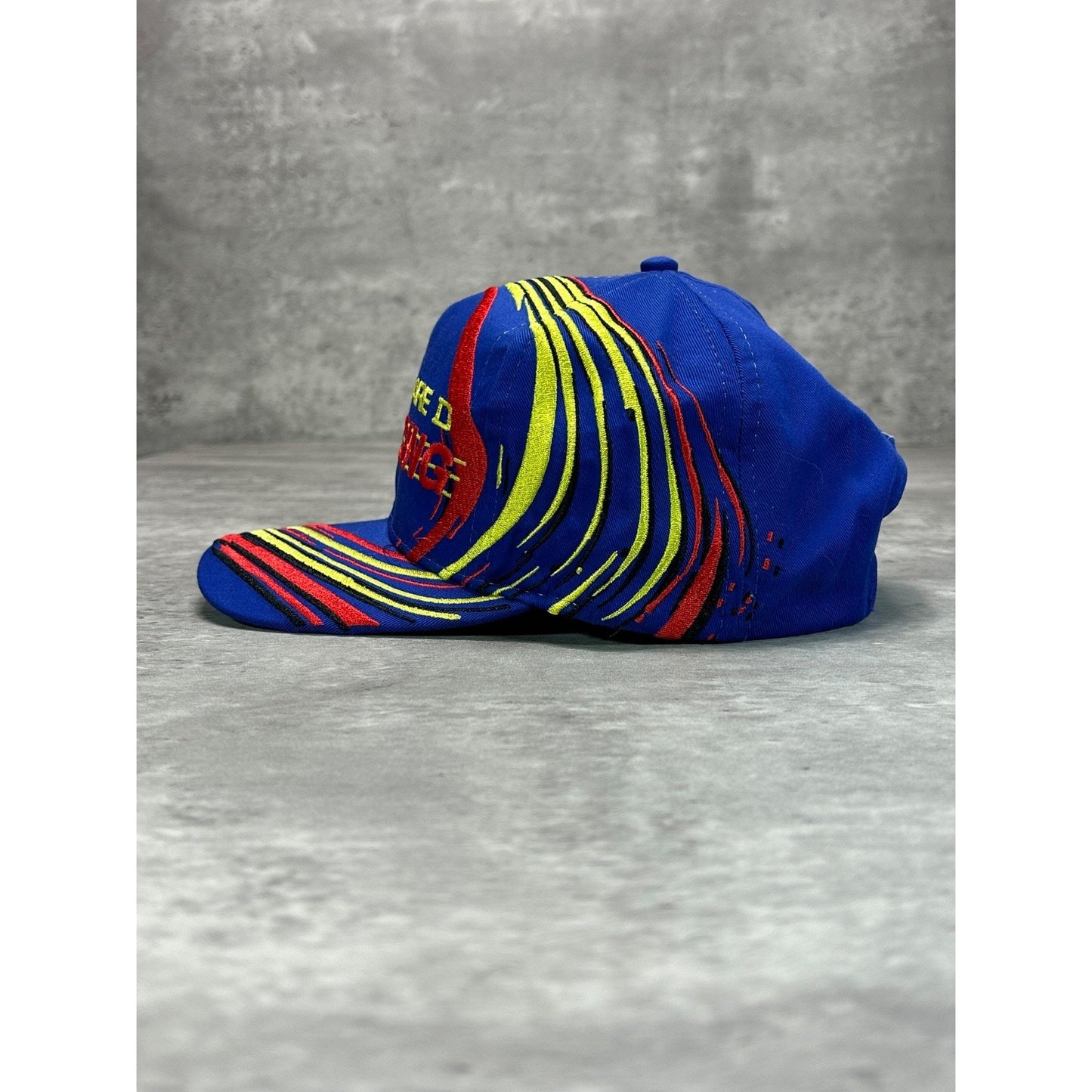 Vintage Square D Racing Embroidered Spellout Logo Snapback Hat OSFA