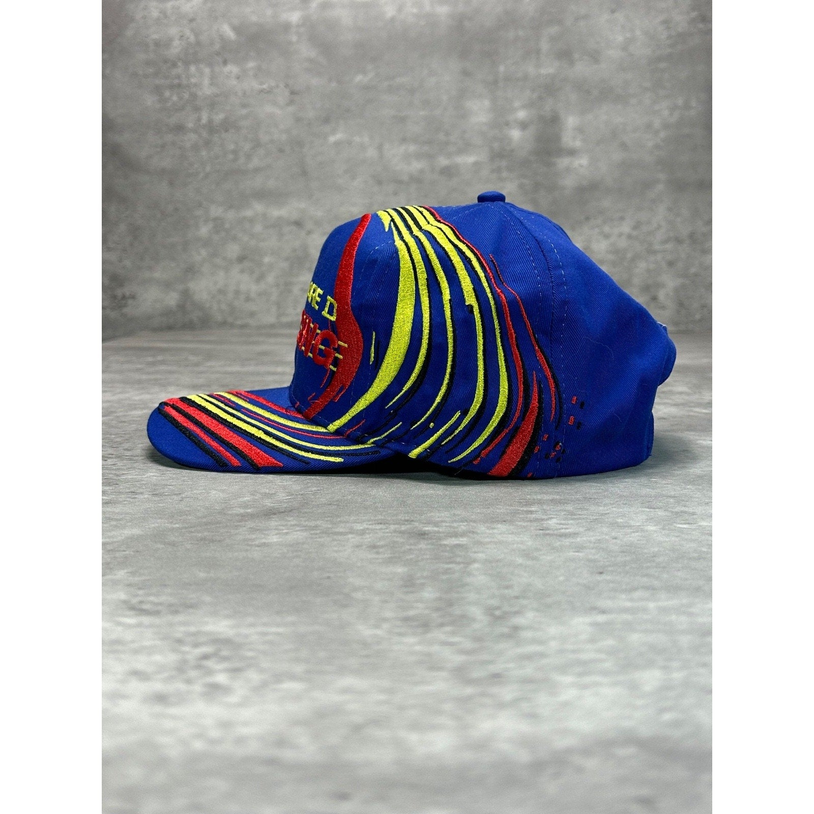 Vintage Square D Racing Embroidered Spellout Logo Snapback Hat OSFA
