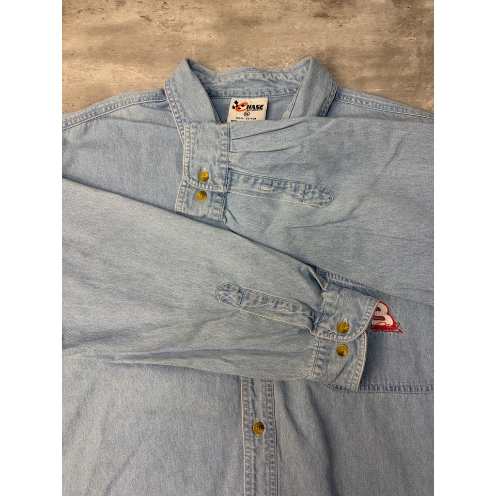Vintage Dale Earnhardt #3 Nascar Embroidered Denim Button Up Shirt Size XL
