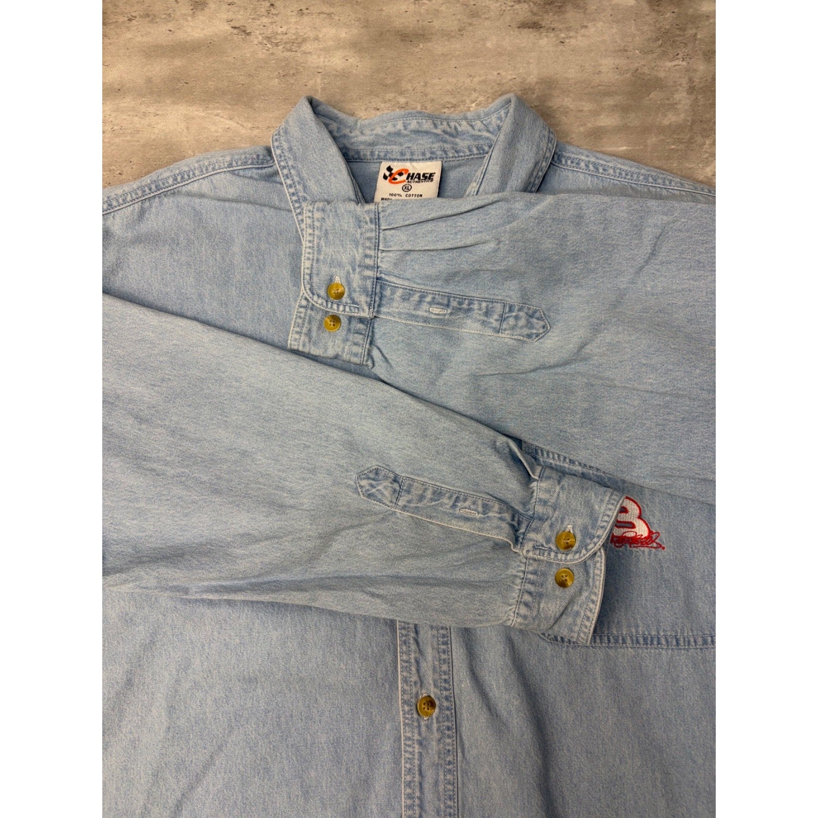Vintage Dale Earnhardt #3 Nascar Embroidered Denim Button Up Shirt Size XL
