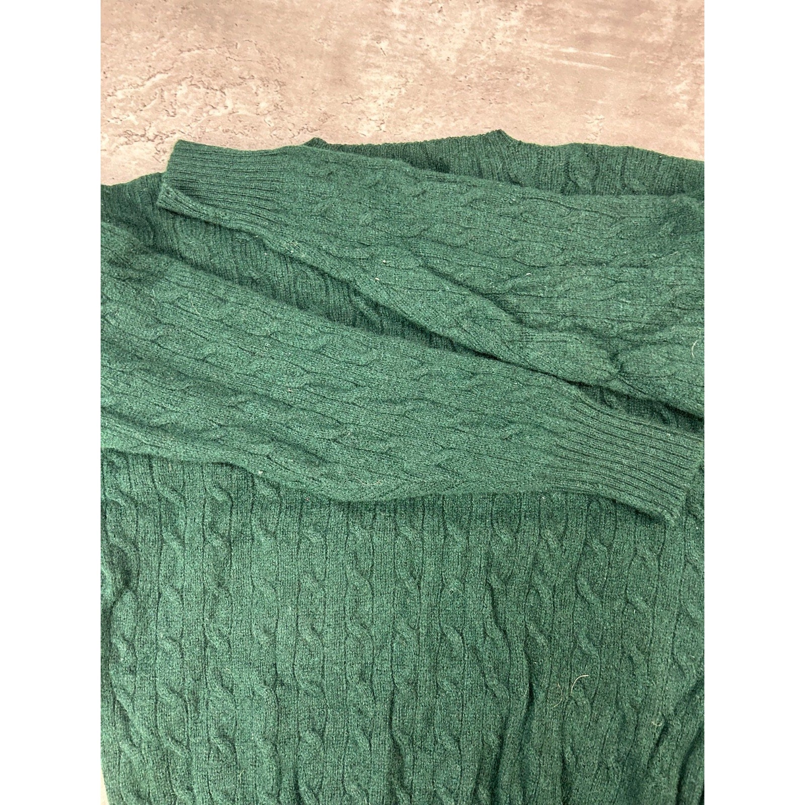 Vintage 90s Polo Ralph Lauren Pullover Cable Knit Sweater Size Large Green