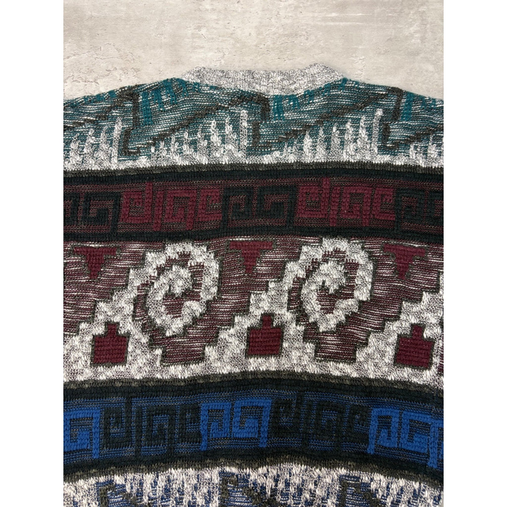 Vintage Sweater Graphix Abstract Print Pullover Knit Sweater Size Small