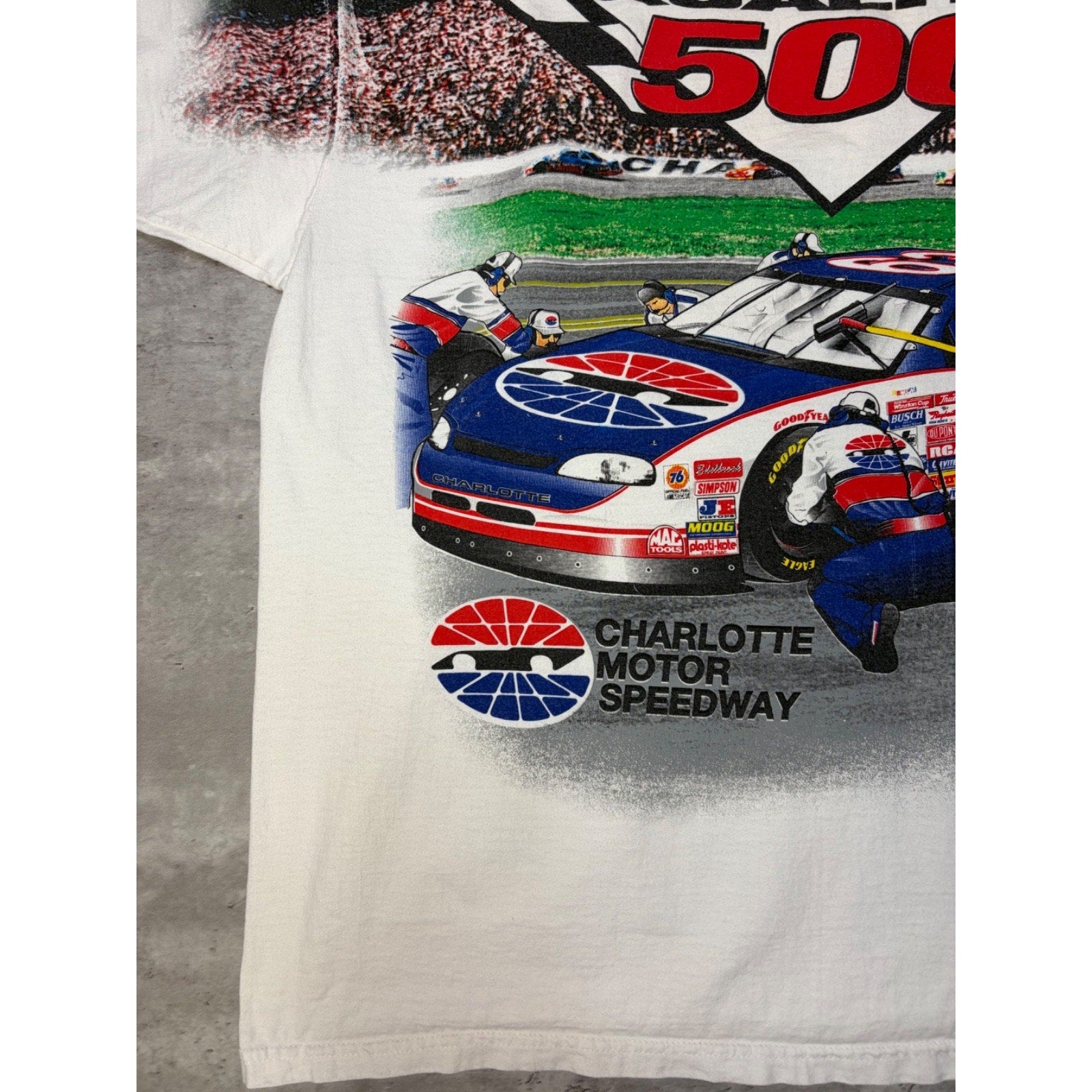 Vintage 1997 Nascar Winston Cup UAW-GM 500 All Over Print T-Shirt Size XL