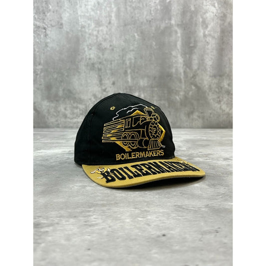 Vintage 90s Purdue Boilermakers NCAA Embroidered Logo Snapback Hat OSFA