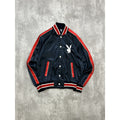 Vintage 80s Playboy Embroidered Logo Satin Bomber Jacket Size Small