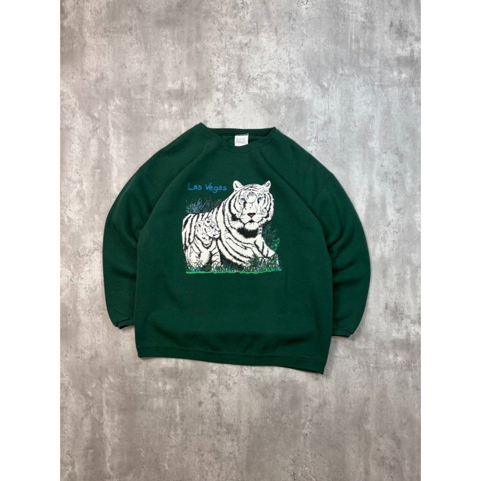 Vintage Las Vegas White Tiger Animal Graphic Nature Sweatshirt Size XL