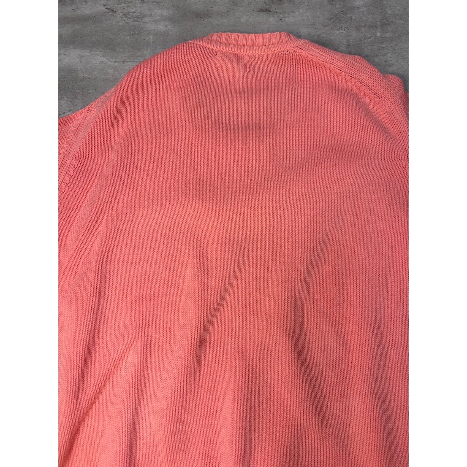 Vintage 90s Lands End Blank Pullover Pink Knit Sweater Size XLT