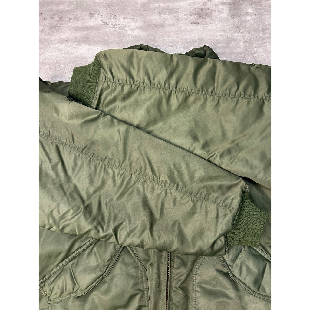 Vintage 80s/90s US Military Insulated Full Zip Pilots Bomber Jacket Size XL