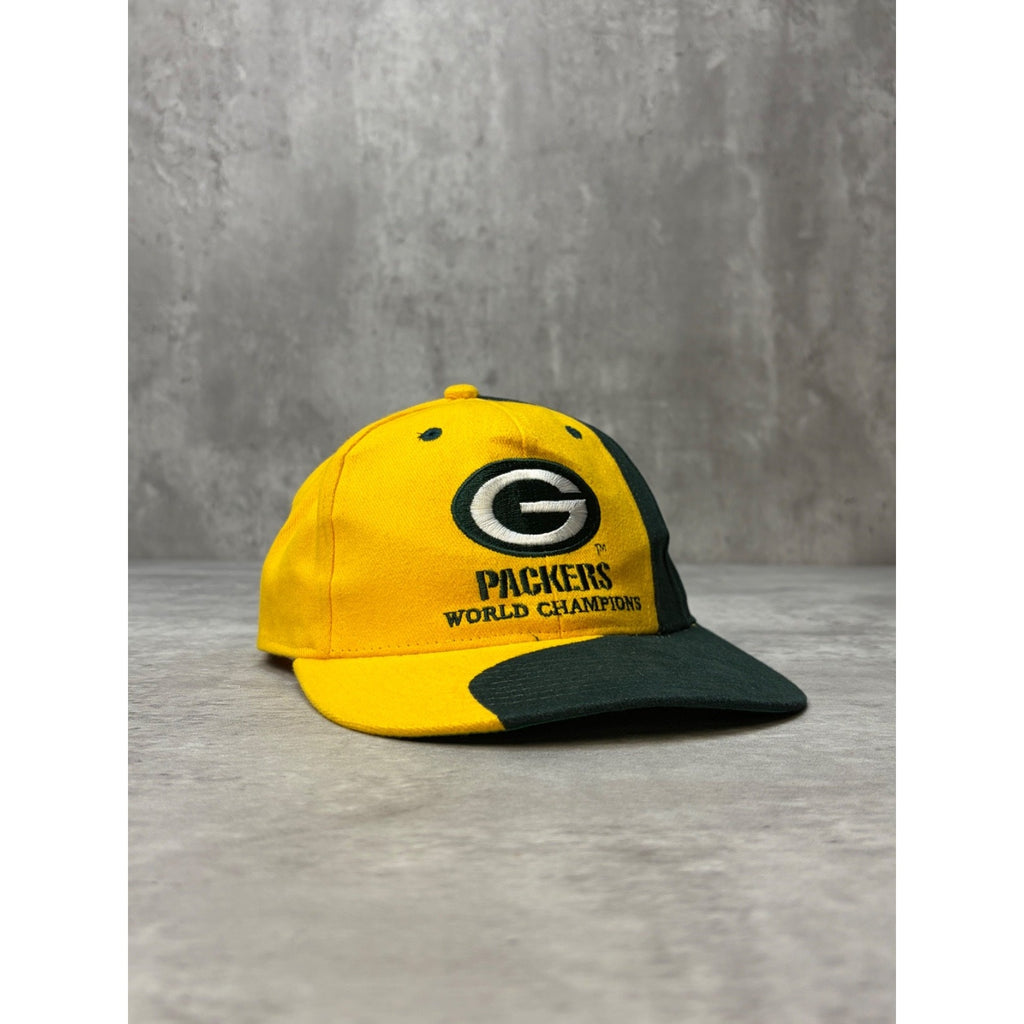 Vintage Green Bay Packers NFL World Champions Split Snapback Hat OSFA