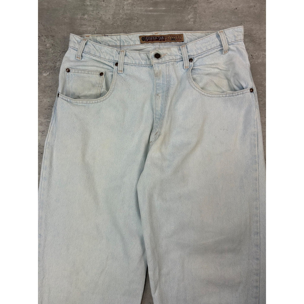 Vintage 90s Levis Silver tab Light Wash Denim Pants Size 34