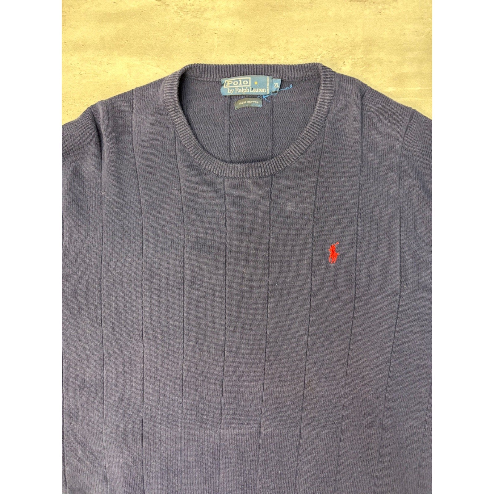 Vintage Polo Ralph Lauren Embroidered Pony Pullover Knit Sweater Size XL
