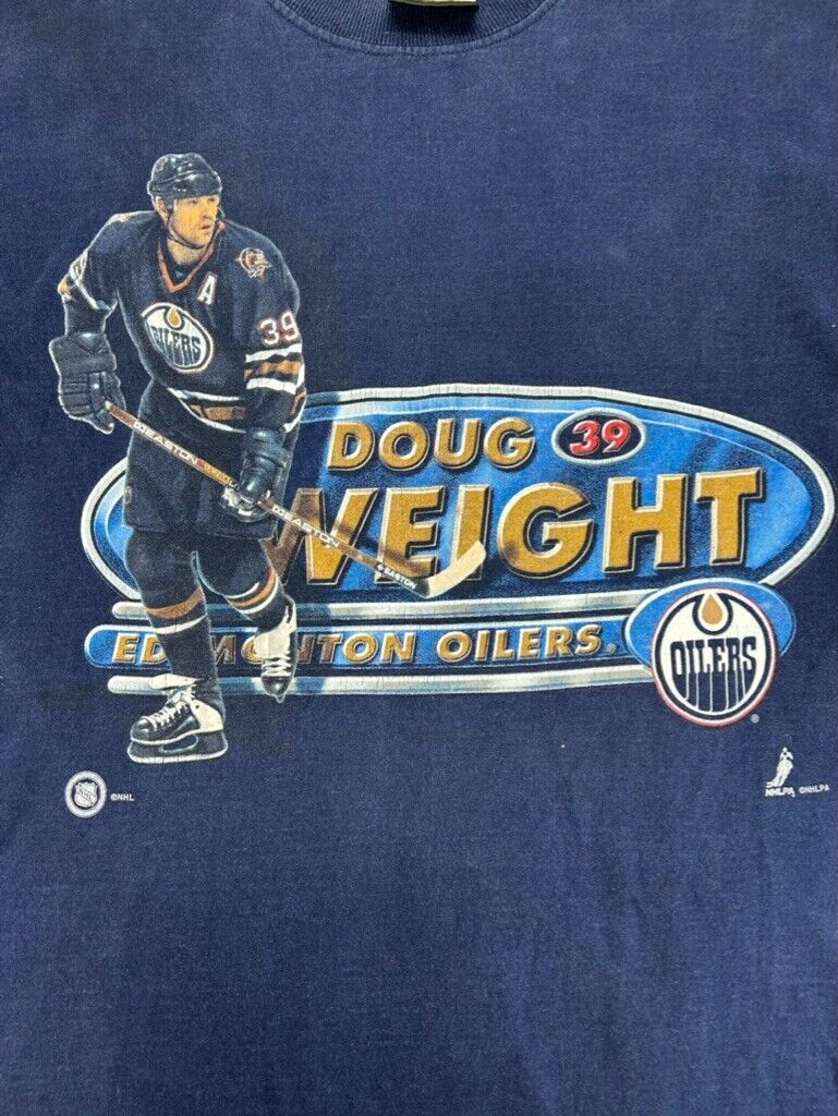 Vintage Doug Weight #39 Edmonton Oilers NHL Player Graphic Sweatshirt Size Large