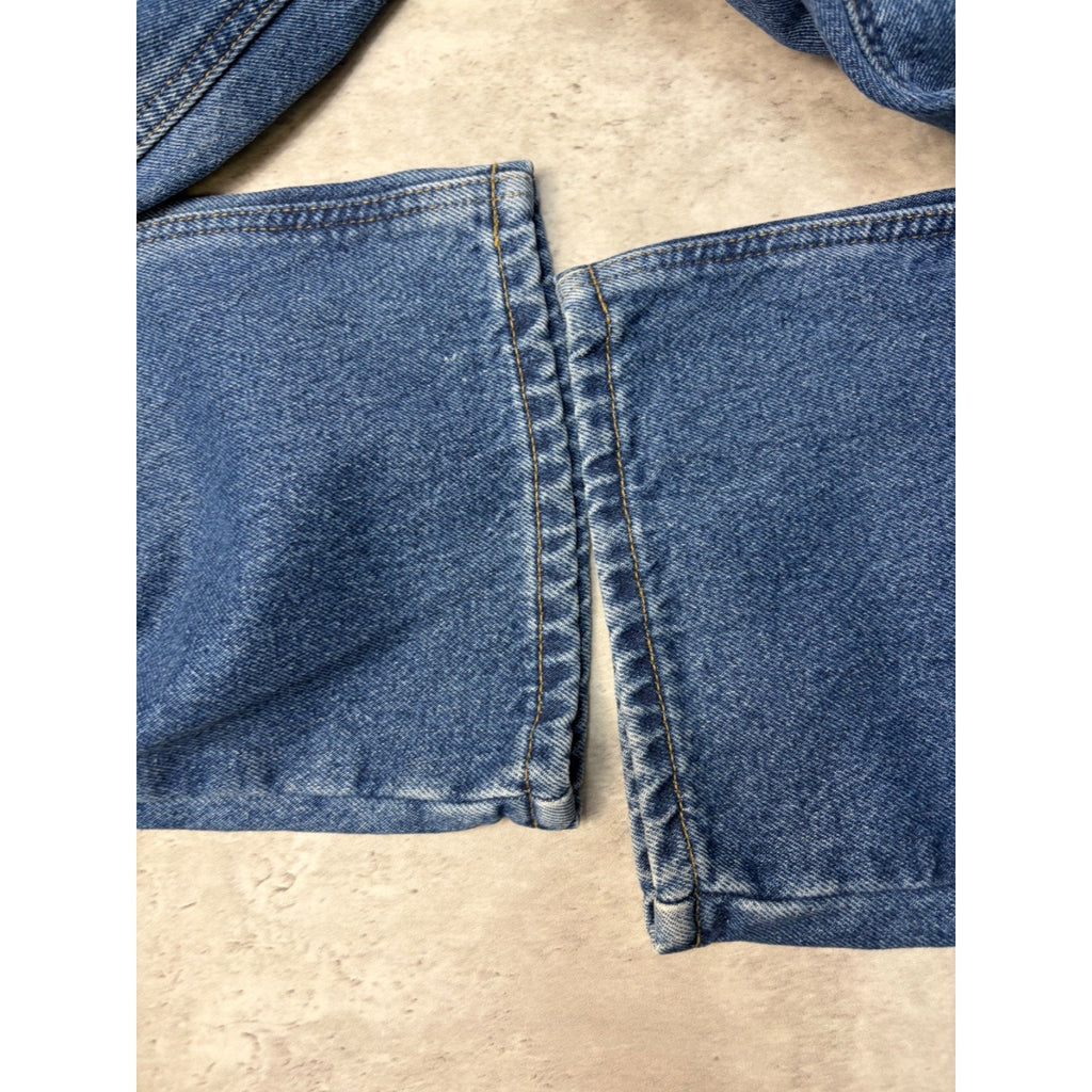 Vintage Carhartt Plaid Lined Relaxed Fit Dark Wash Denim Pants Size 35