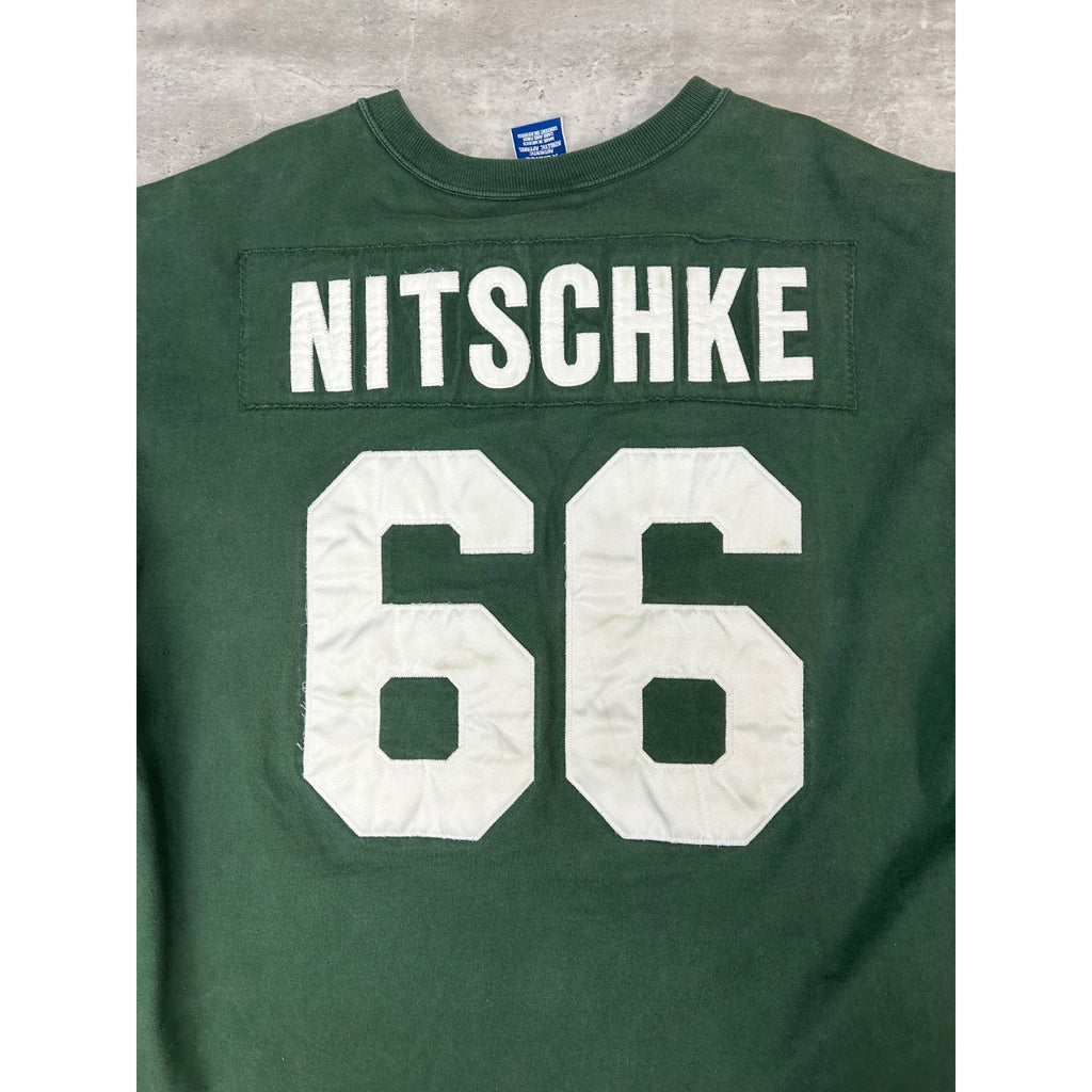 Vintage 90s Phillip Nitschke #66 Green Bay Packers NFL Jersey Sweatshirt Size XL