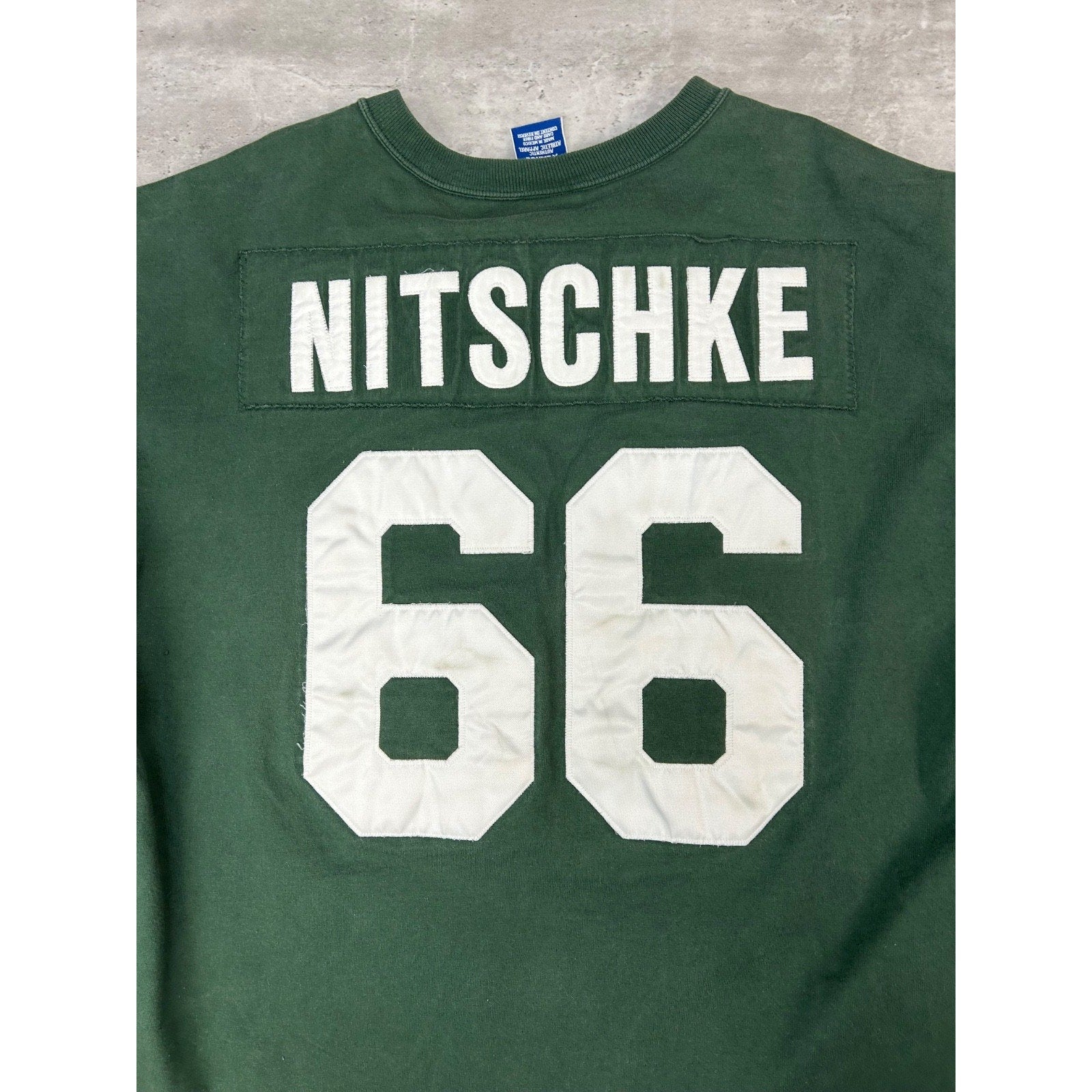 Vintage 90s Phillip Nitschke #66 Green Bay Packers NFL Jersey Sweatshirt Size XL