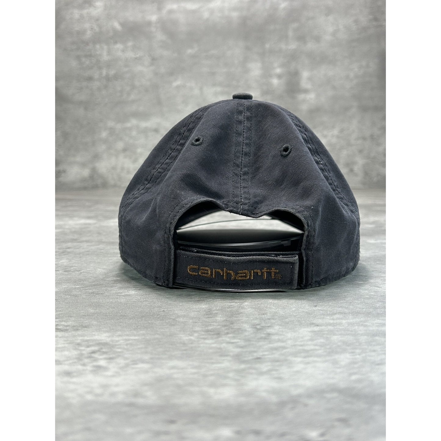 Vintage Carhartt Embroidered Patch Workwear Strapback Hat OSFA Gray