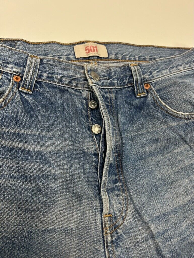 Vintage Levi's 501 XX Red Tab Light Wash Button Fly Denim Pants Size 35