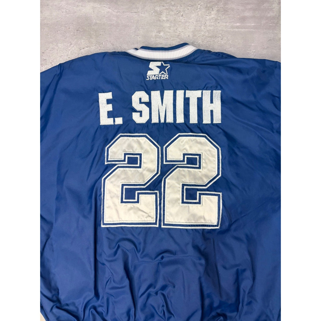 VTG 90s Emmitt Smith #22 Dallas Cowboys NFL Starter Windbreaker Jacket Sz Large