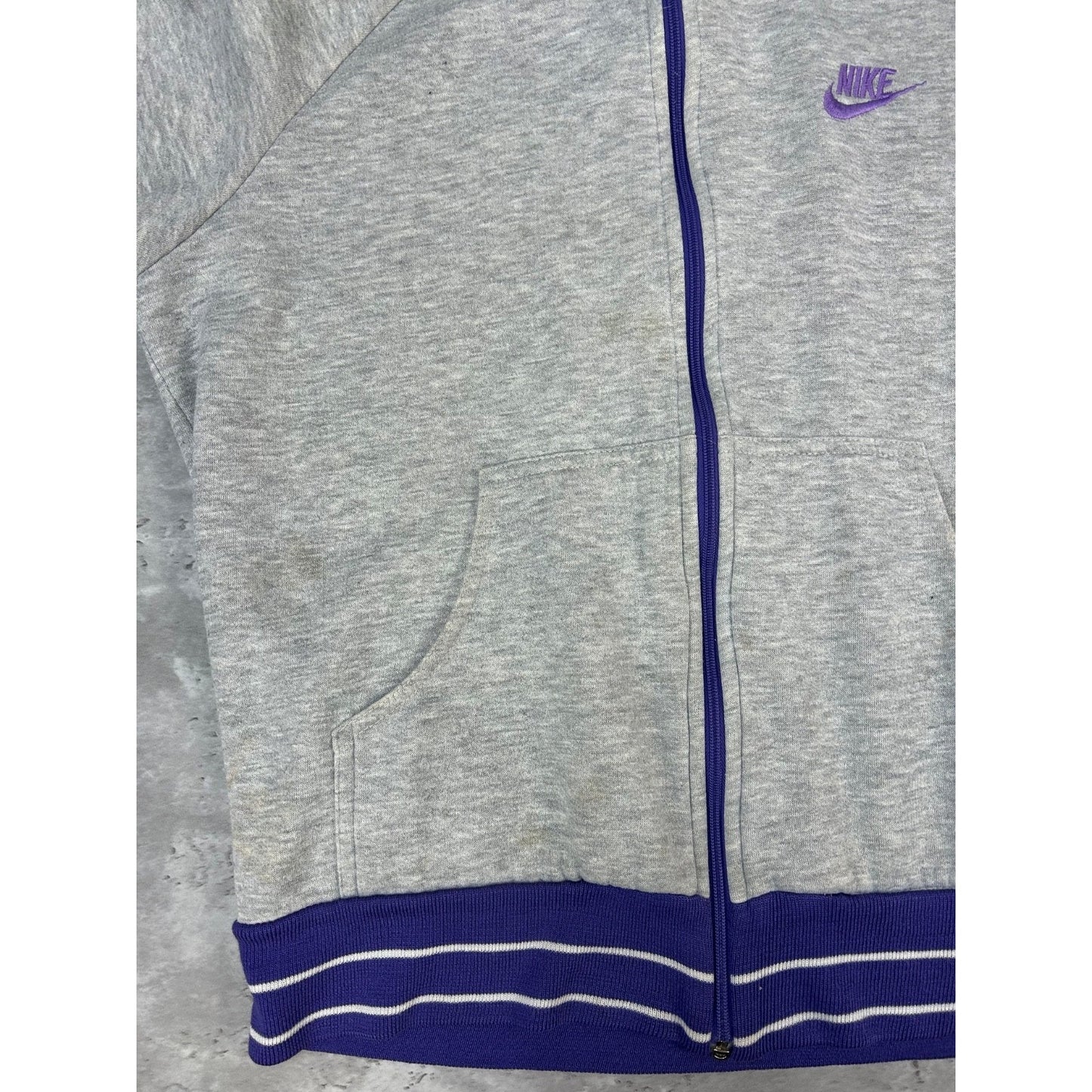 Vintage 80s/90s Nike Embroidered Mini Swoosh Tracksuit Hooded Sweatshirt Large