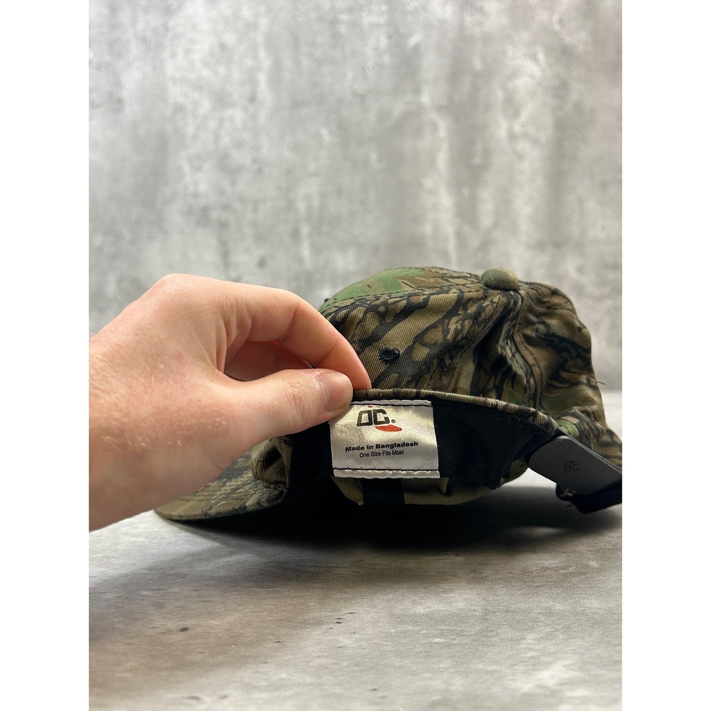 Vintage 90s George Lumber Tree Camo Hunting Spellout Snapback Hat OSFA