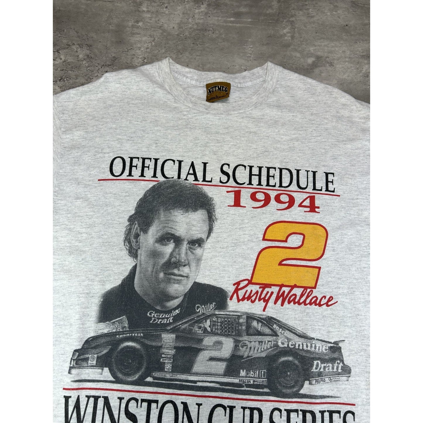 Vintage 1994 Rusty Wallace #2 Nascar Winston Cup Schedule T-Shirt Size Large
