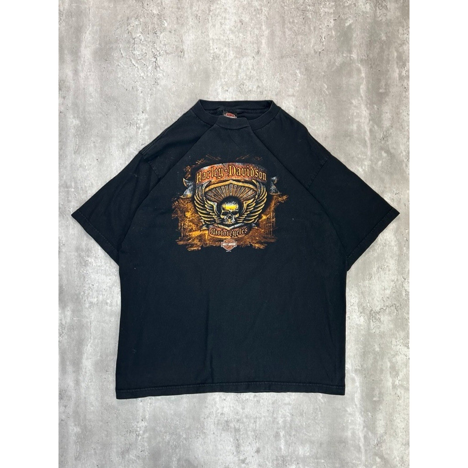Vintage Harley Davidson Motorcycles Skull Crest Graphic T-Shirt Size 2XL