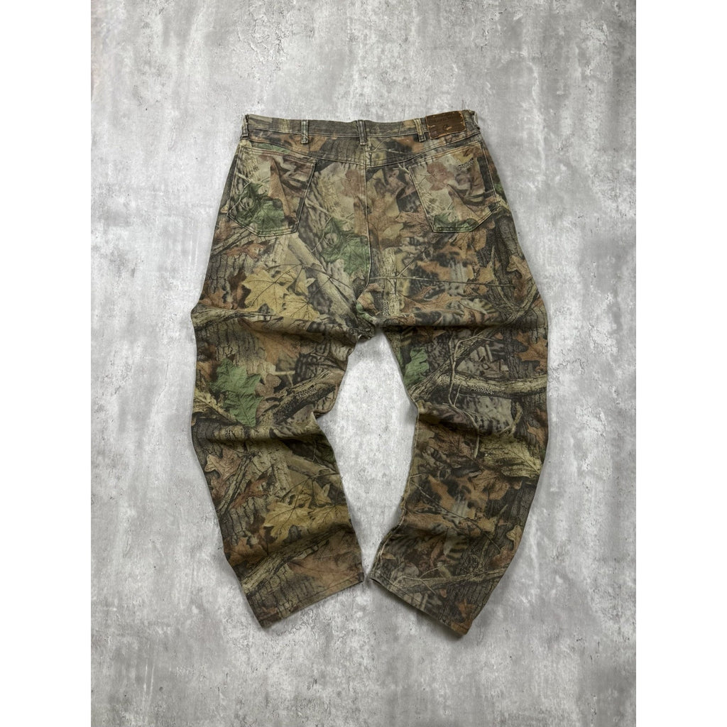 Vintage Wrangler Rugged Wear Advantage Timber Camo Denim Hunting Pants Size 39