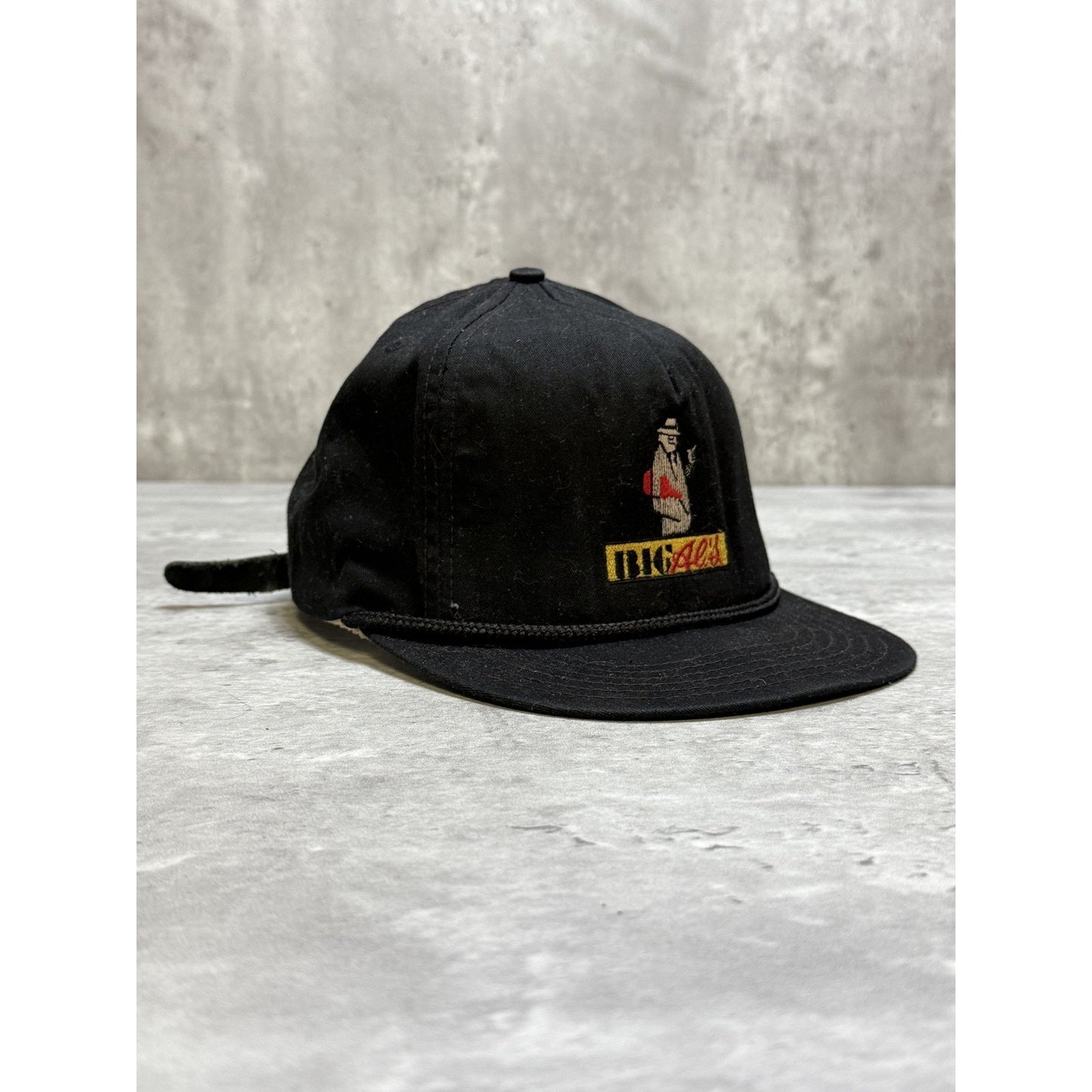Vintage 90s BIg Als Embroidered Spellout Logo Strapback Hat OSFA Black