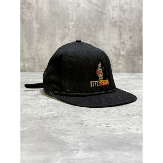 Vintage 90s BIg Als Embroidered Spellout Logo Strapback Hat OSFA Black
